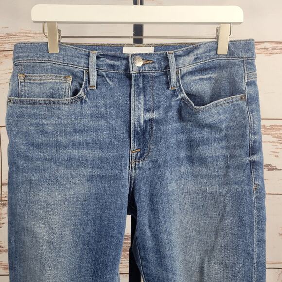 FRAME DENIM Le Beau Jeans Cleo Rips Size 27 - Picture 5 of 11